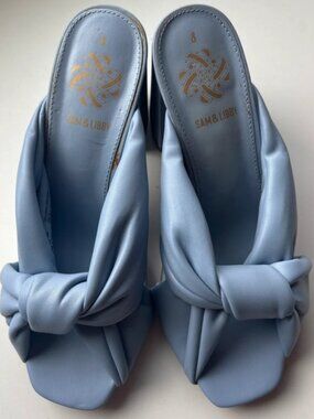 Powder blue leather Sam & Libby block heels